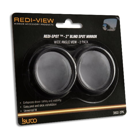 Burco 3802, Universal 2 Inch Convex Blind Spot Mirror, 2 Pack