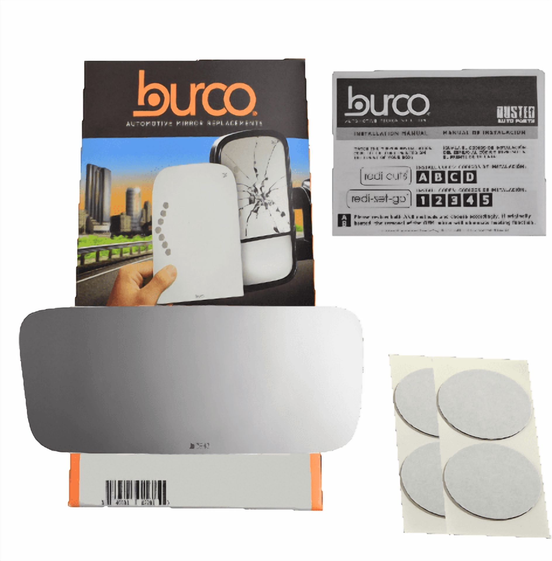 Burco 3943 Driver Side Lower Convex Replacement Mirror Glass for Nissan Nv1500