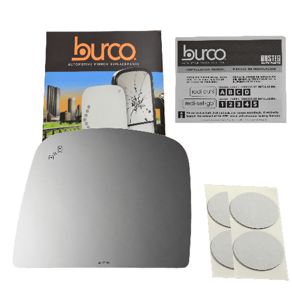 Burco 4214B Driver Side Replacement Mirror Glass with Blind Spot Detection Compatible with 2021-2023 Chevy Express 2500 3500, GMC Savana 2500 3500