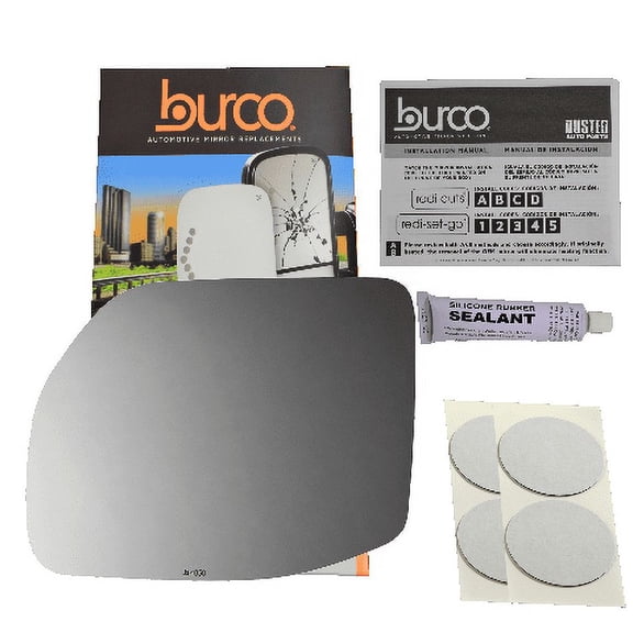 Burco 4830 Driver Side Replacement Mirror Glass with Silicone Adhesive Compatible with 2022-2023 Maverick