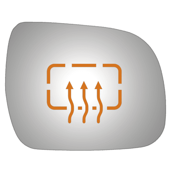 Burco 5433H Convex Power Passenger Side Replacement Mirror Glass for 2010-2013 Toyota Highlander W/O Baking Plate