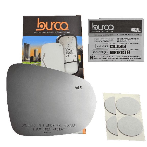 Burco 5863B Passenger Side Replacement Mirror Glass with Blind Spot Detection Compatible with 2020-2023 Chevy Trailblazer
