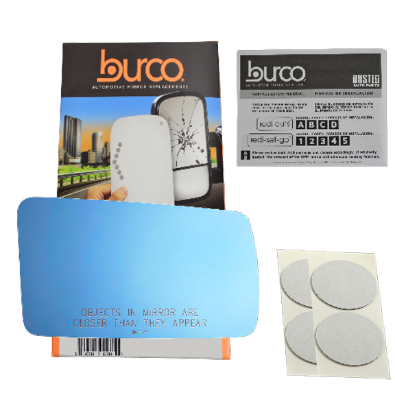 Burco Side View Mirror Replacement Glass - Blue Glass - 3574