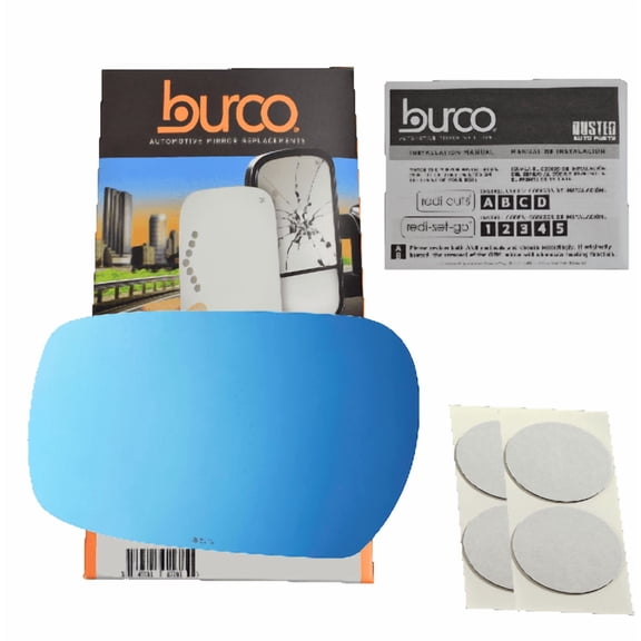 Burco Side View Mirror Replacement Glass - Blue Glass - 6114