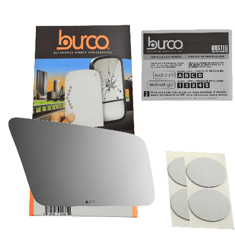Burco Side View Mirror Replacement Glass - Clear Glass - 2411