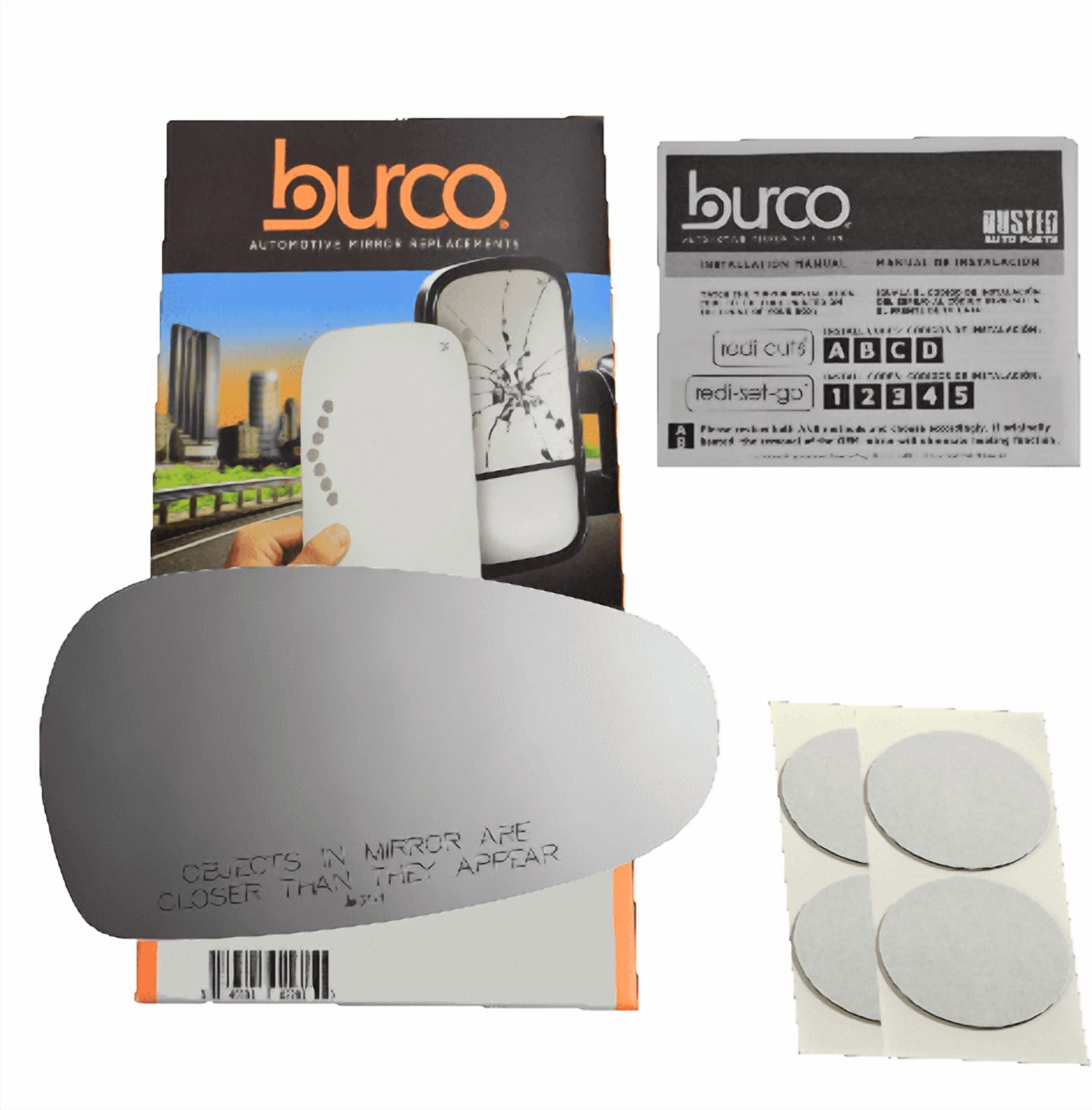 Burco Side View Mirror Replacement Glass - Clear Glass - 3171