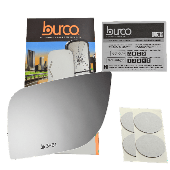 Burco Side View Mirror Replacement Glass - Clear Glass - 3961