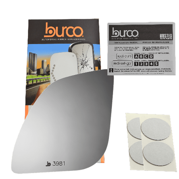 Burco Side View Mirror Replacement Glass - Clear Glass - 3981