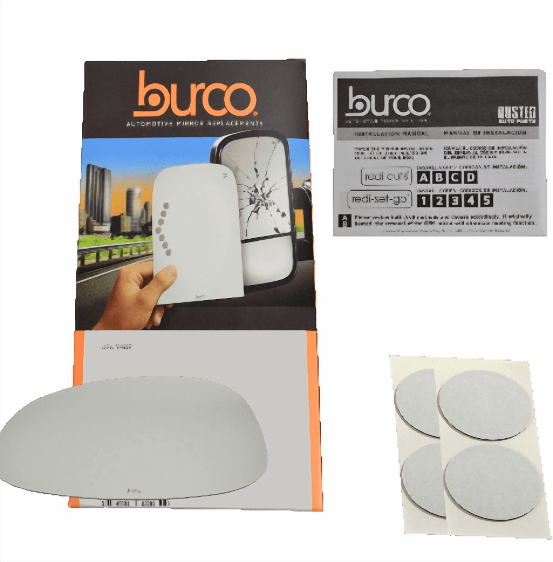 Burco Side View Mirror Replacement Glass - Clear Glass - 4192