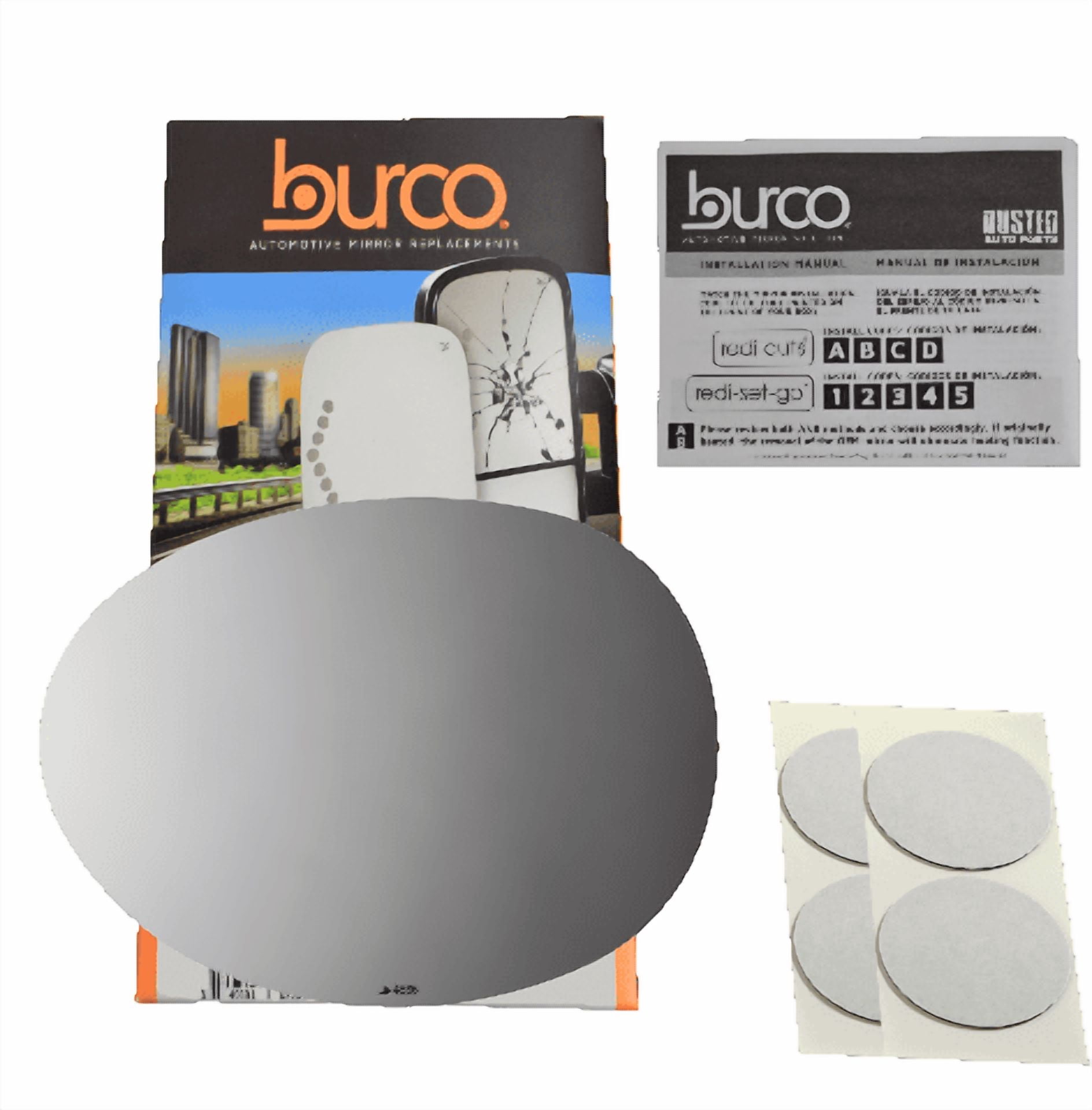 Burco Side View Mirror Replacement Glass - Clear Glass - 4566