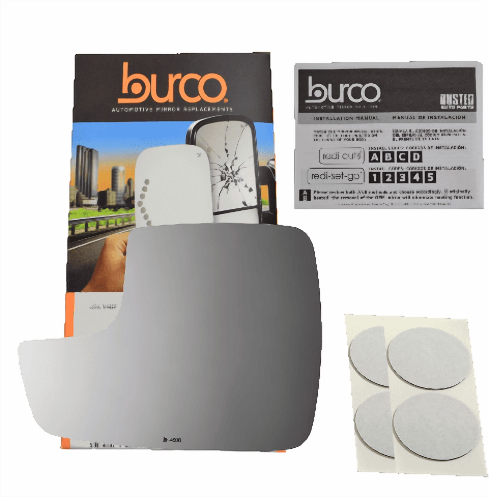 Burco Side View Mirror Replacement Glass - Clear Glass - 4608