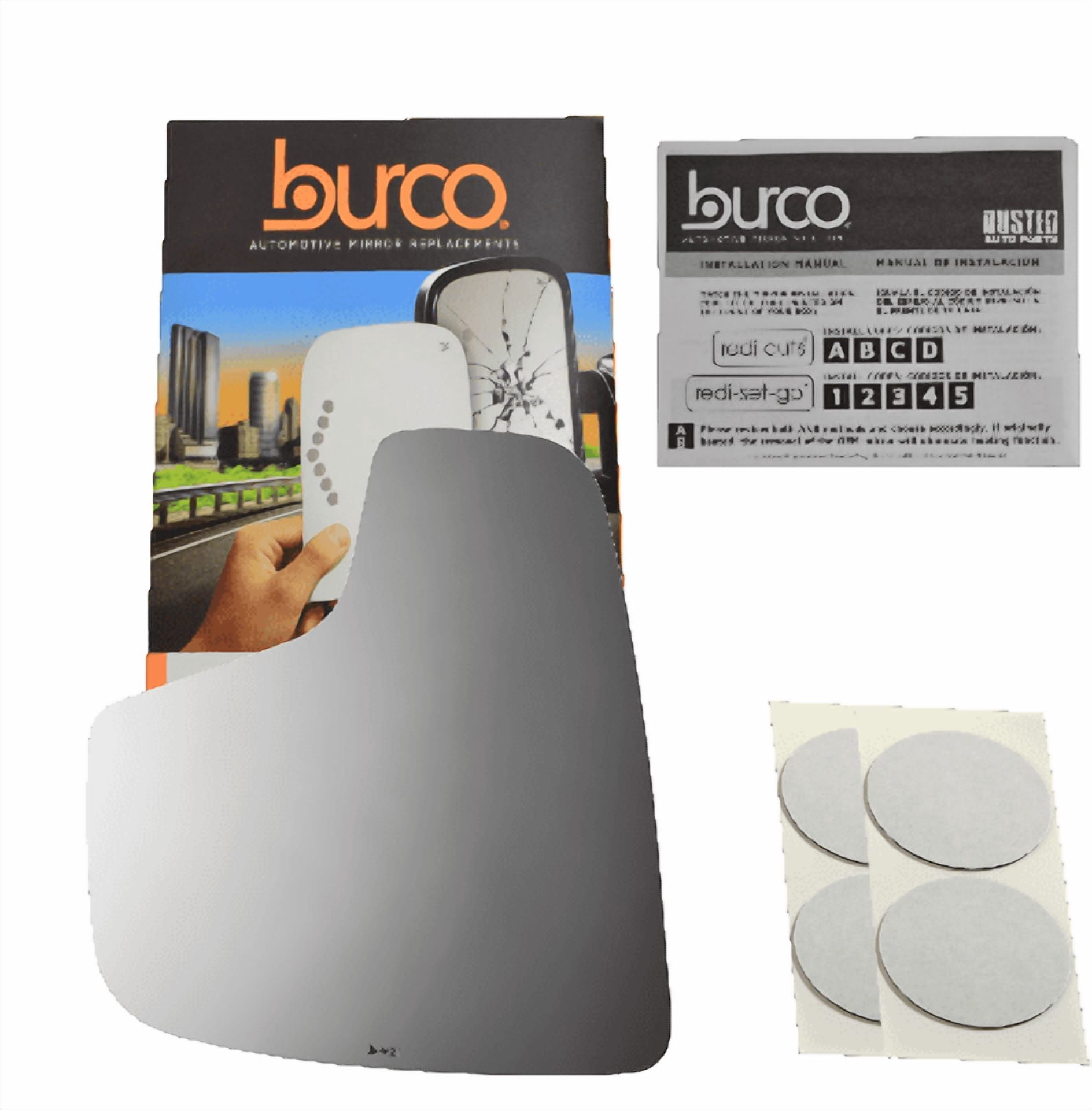 Burco Side View Mirror Replacement Glass - Clear Glass - 4621