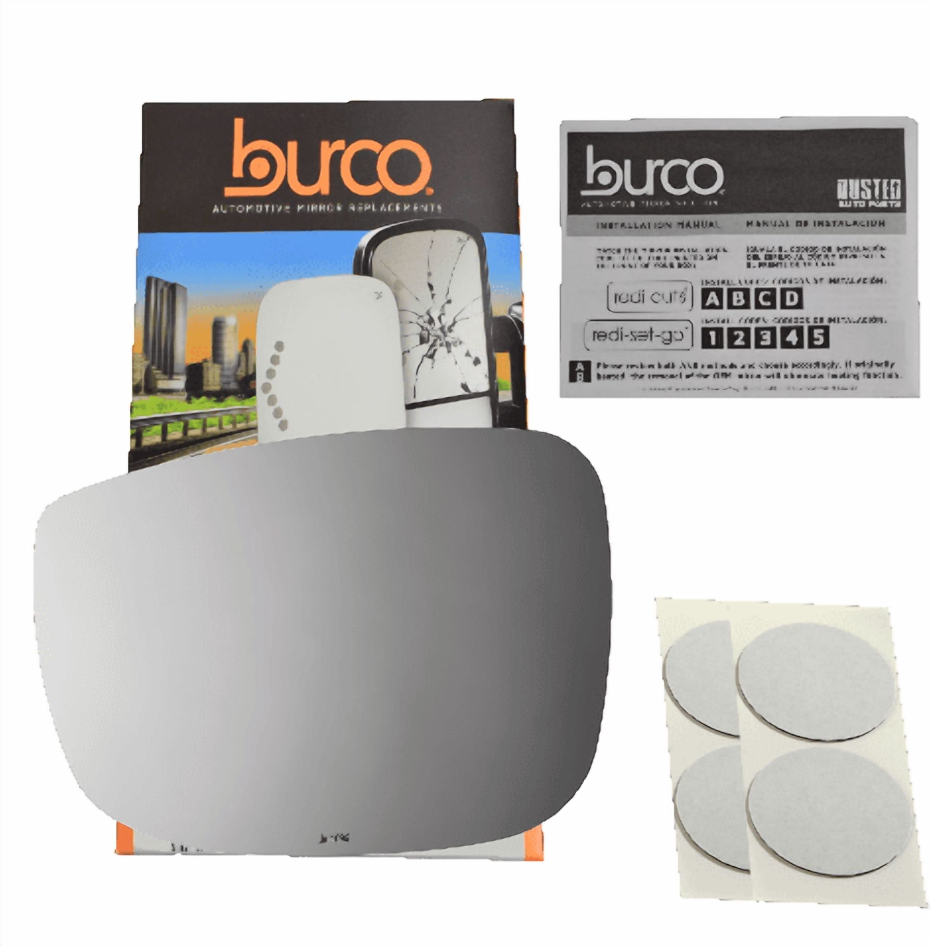 Burco Side View Mirror Replacement Glass - Clear Glass - 4699