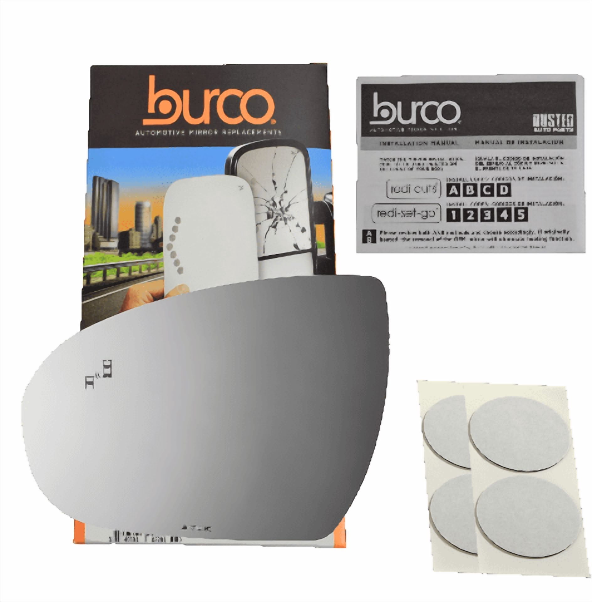 Burco Side View Mirror Replacement Glass - Clear Glass - 4710BC