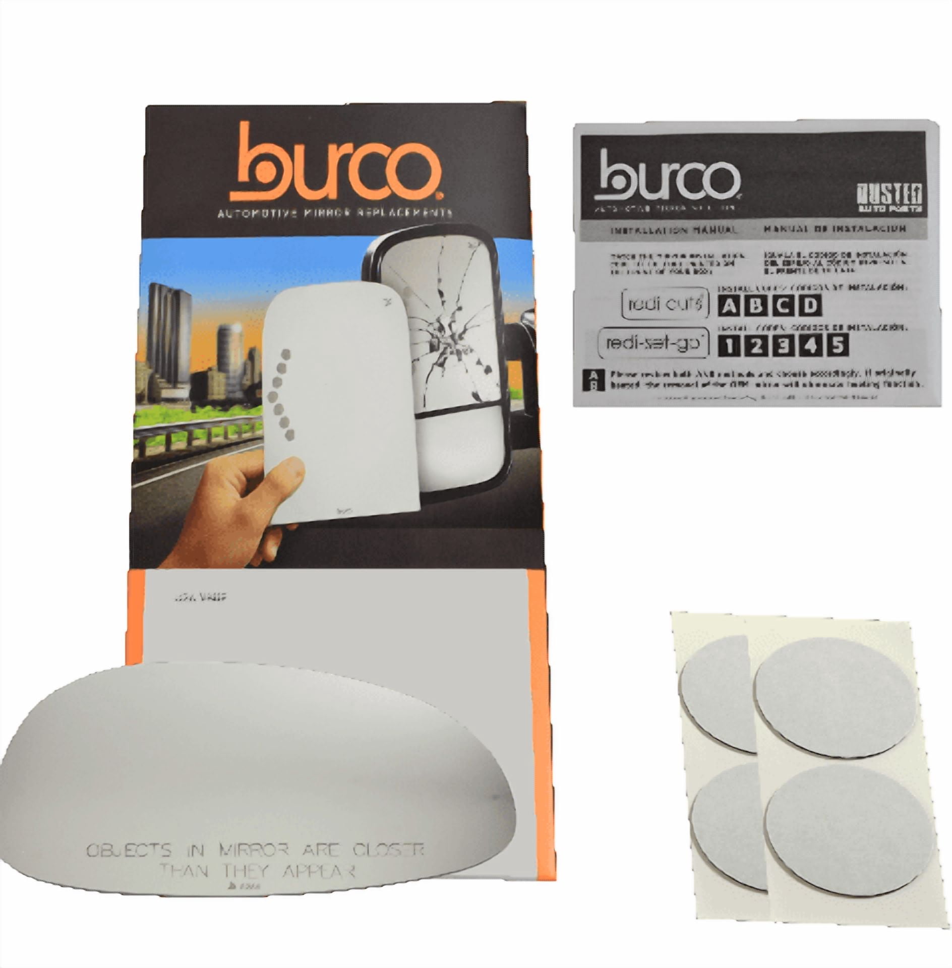 Burco Side View Mirror Replacement Glass - Clear Glass - 5286