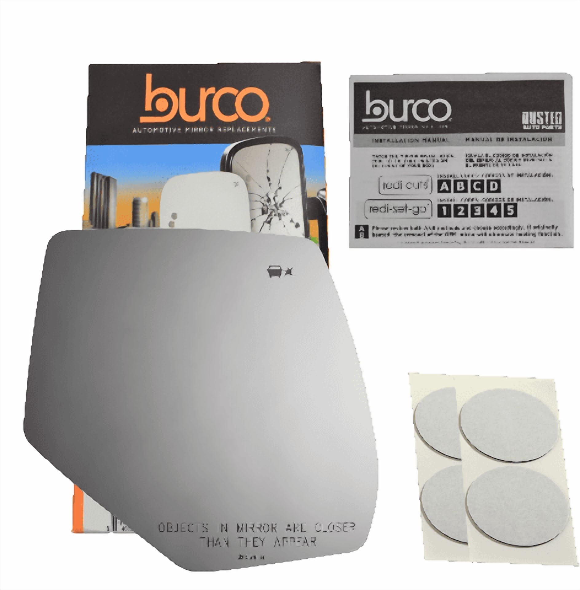 Burco Side View Mirror Replacement Glass - Clear Glass - 5618B