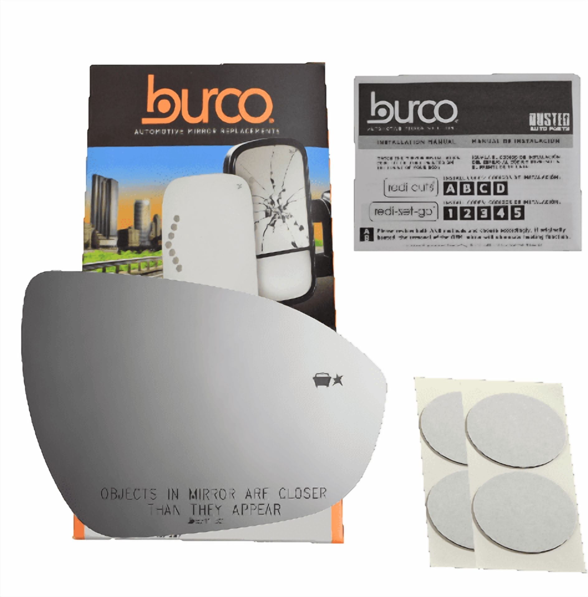 Burco Side View Mirror Replacement Glass - Clear Glass - 5711BC