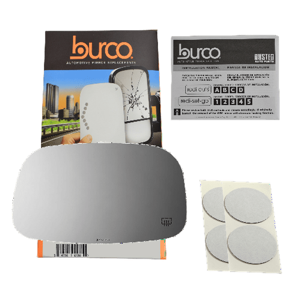 Burco Side View Mirror Replacement Glass with Motor Mount Plate - Clear Glass - 2789HRSG