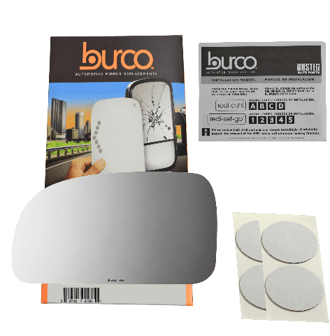 Burco Side View Mirror Replacement Glass with Motor Mount Plate - Clear Glass - 2933HRSG