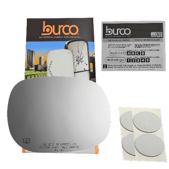 Burco Side View Mirror Replacement Glass with Motor Mount Plate - Clear Glass - 3239HRSG