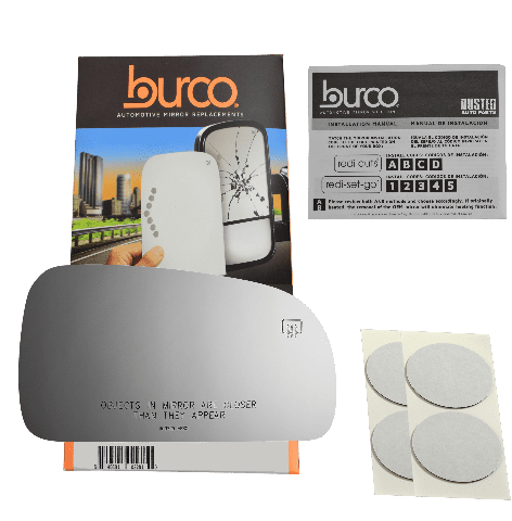 Burco Side View Mirror Replacement Glass with Motor Mount Plate - Clear Glass - 3725HRSG