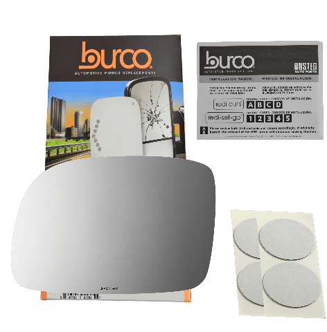 Burco Side View Mirror Replacement Glass with Motor Mount Plate - Clear Glass - 4157HRSG
