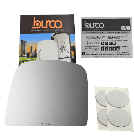 Burco Side View Mirror Replacement Glass with Motor Mount Plate - Clear Glass - 4214RSG