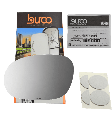 Burco Side View Mirror Replacement Glass with Motor Mount Plate - Clear Glass - 4312RSG