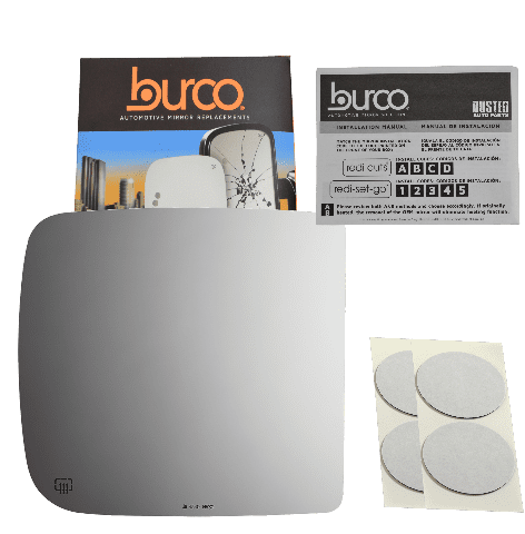 Burco Side View Mirror Replacement Glass with Motor Mount Plate - Clear Glass - 4340HRSG