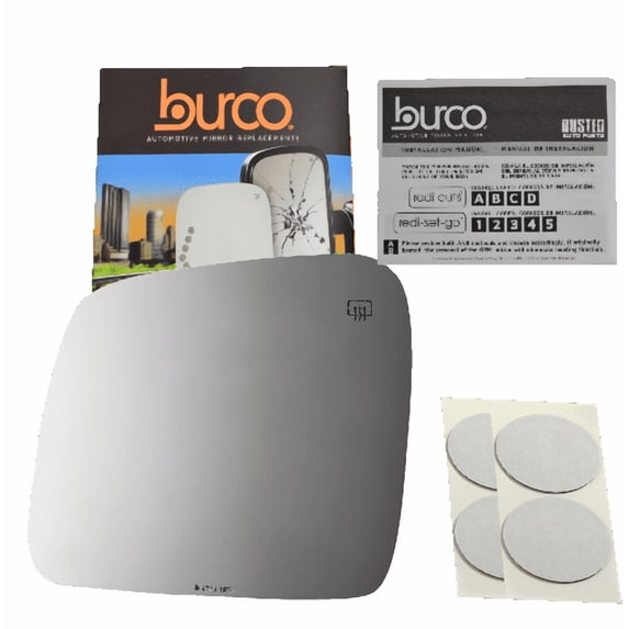 Burco Side View Mirror Replacement Glass with Motor Mount Plate - Clear Glass - 4343HRSG