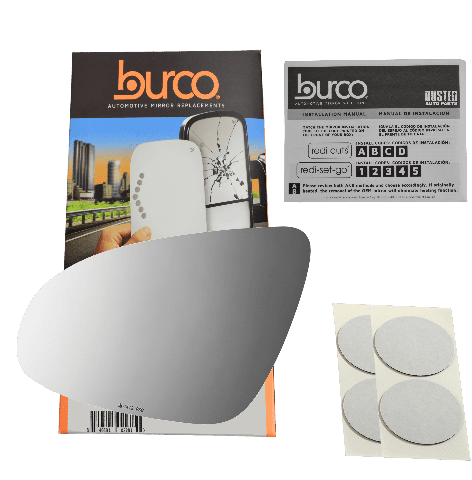 Burco Side View Mirror Replacement Glass with Motor Mount Plate - Clear Glass - 4472RSG
