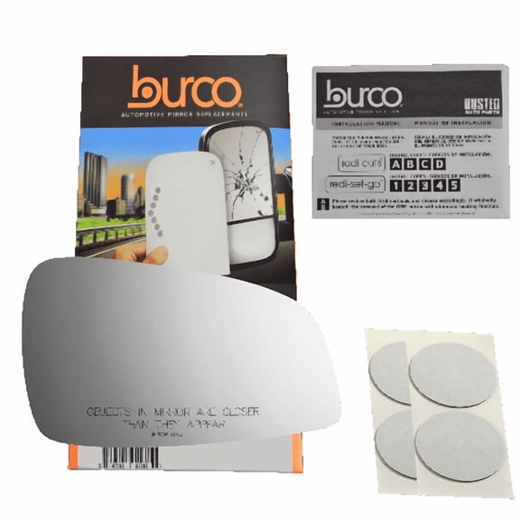 Burco Side View Mirror Replacement Glass with Motor Mount Plate - Clear Glass - 5296HRSG