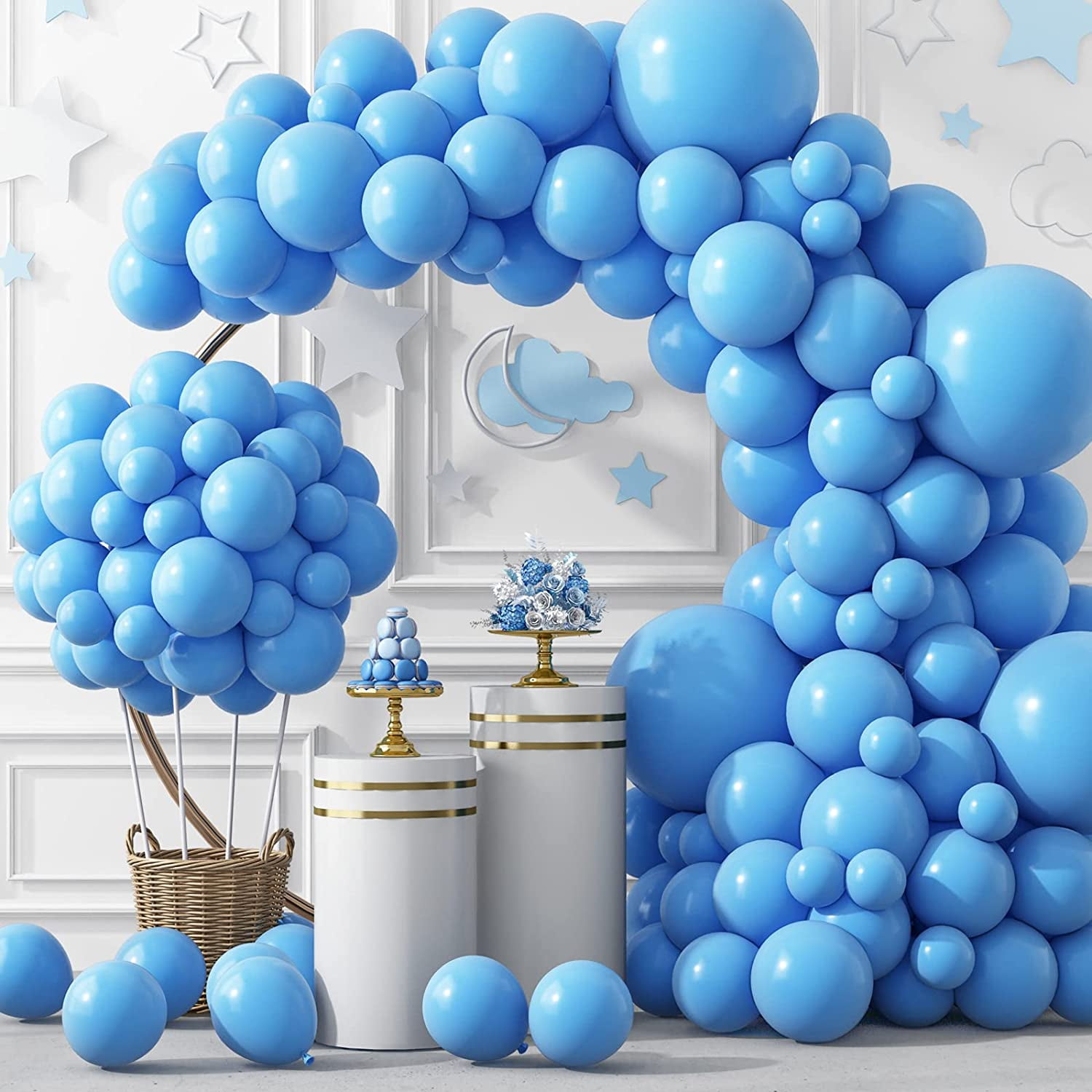 Burculy 129pcs Metallic Gold Balloons Different Sizes 18 12 10 5 Inch, Latex Balloon Garland Arch Kit for Party Graduation Wedding Holiday Happy Birthday Decoration