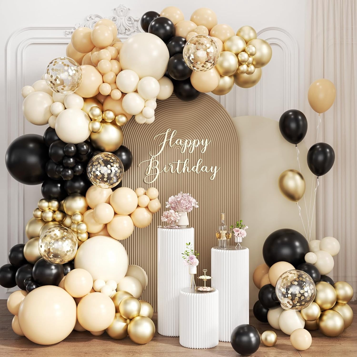 Burculy 167Pcs Soccer Balloon Arch Kit - Black Green White Latex Balloons in 18/12/10/5" with Soccer Prints for Football Theme Birthday, Baby Shower, Graduation, Wedding Party Decorations