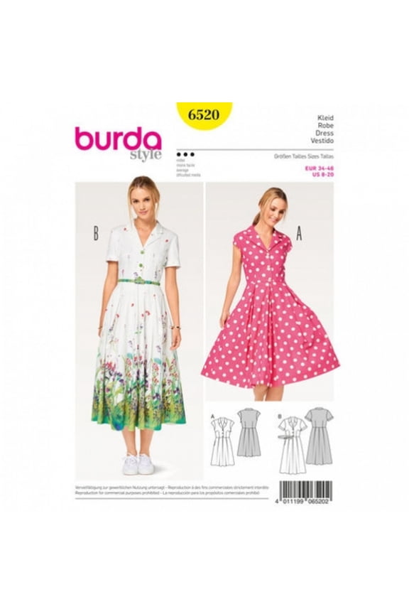 Ladies Sewing Pattern 6520 Shirt Dresses