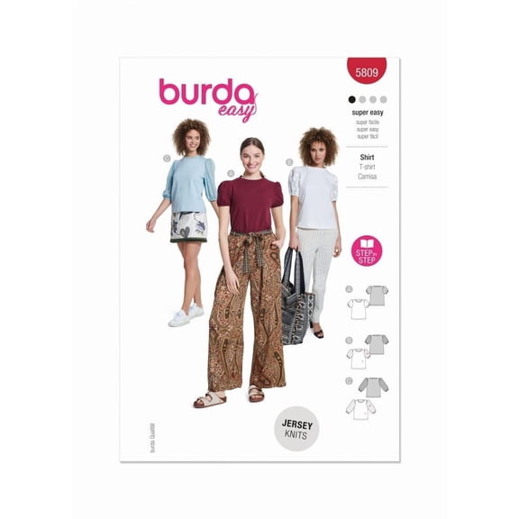 Burda Paper Sewing Pattern 5809 - Tops for Women