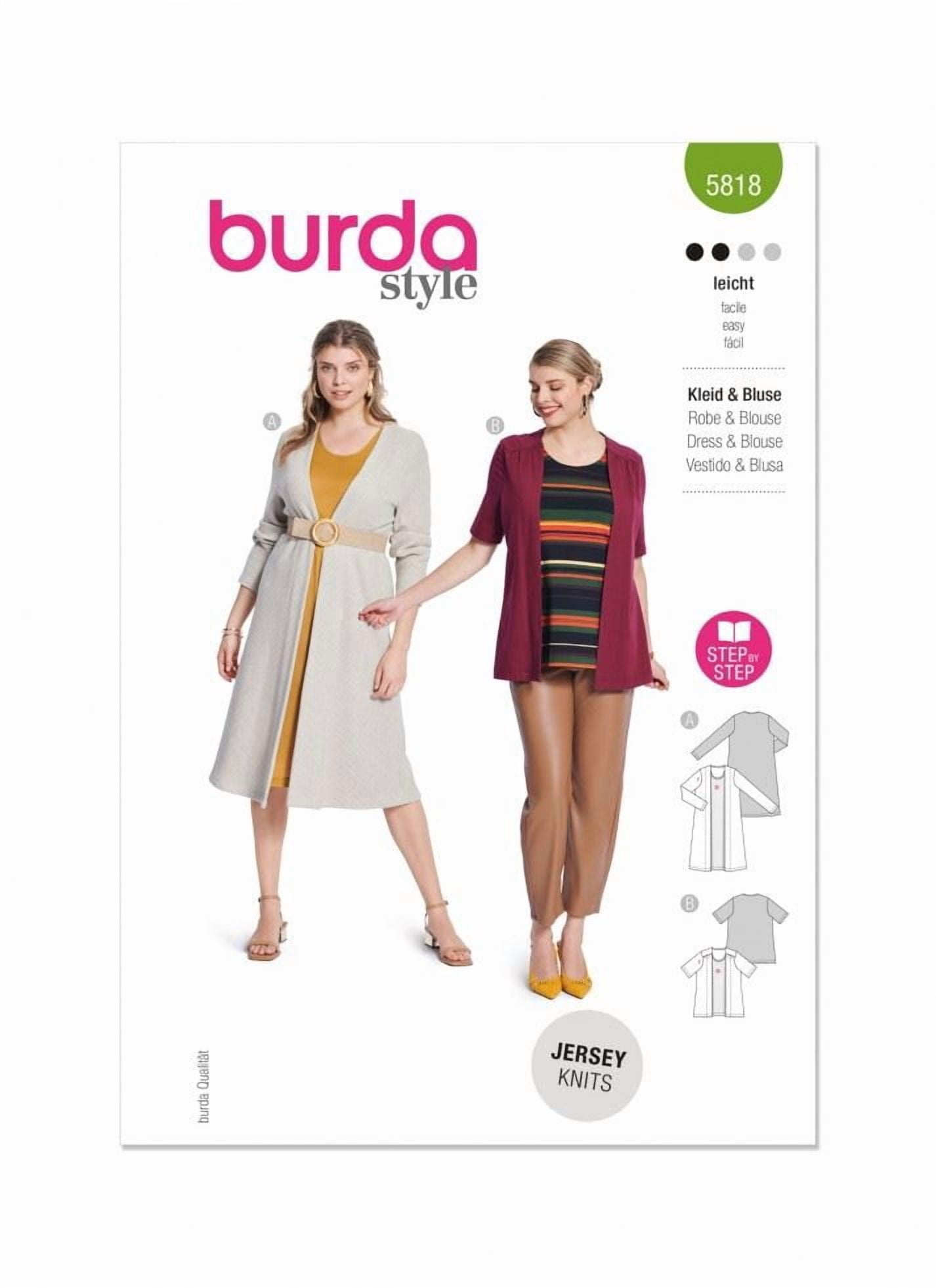 Burda Paper Sewing Pattern 5818 - Tops and Dresses for Women - Walmart.com