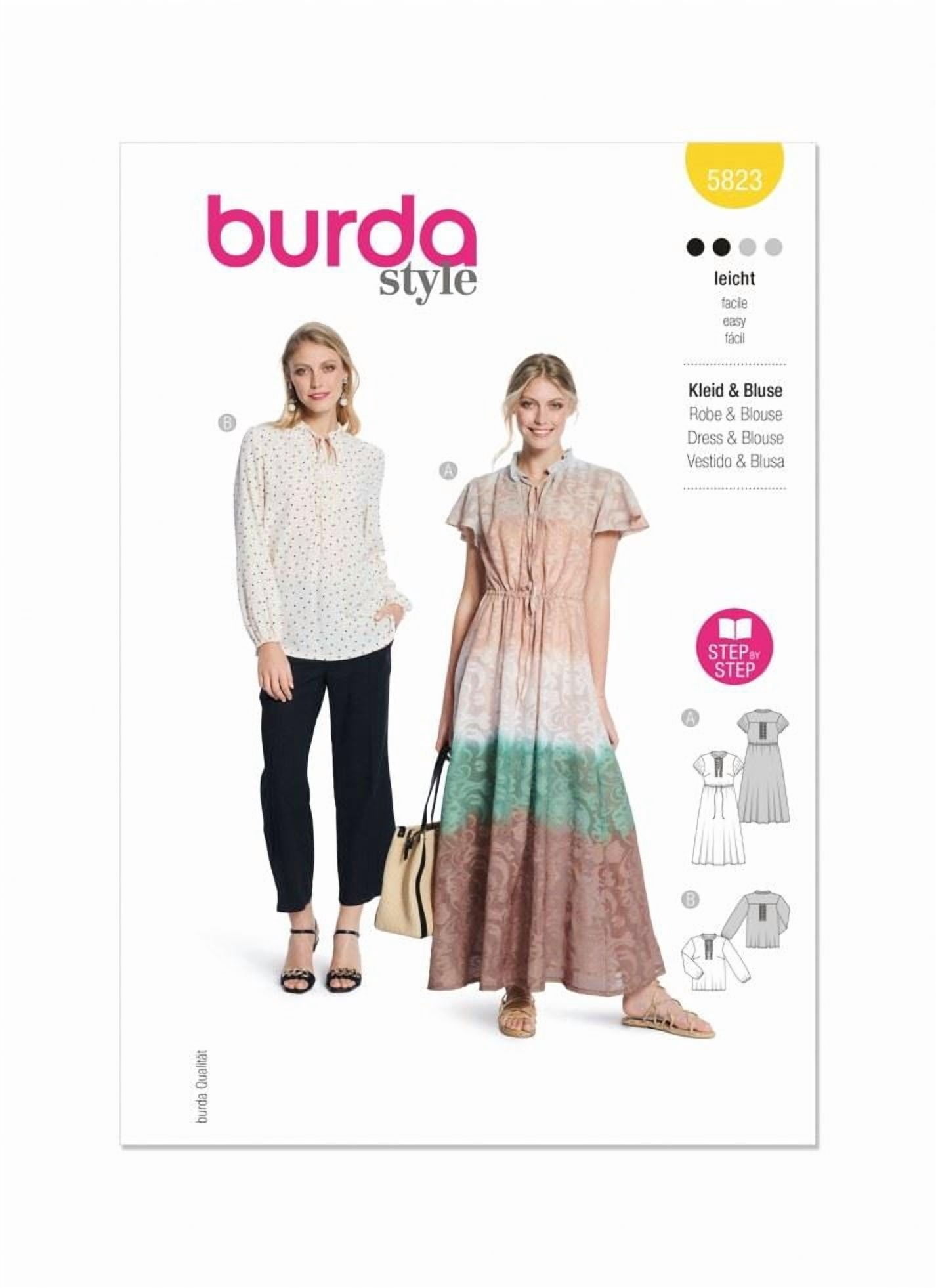 Burda Paper Sewing Pattern 5823 - Tops and Dresses for Women - Walmart.com