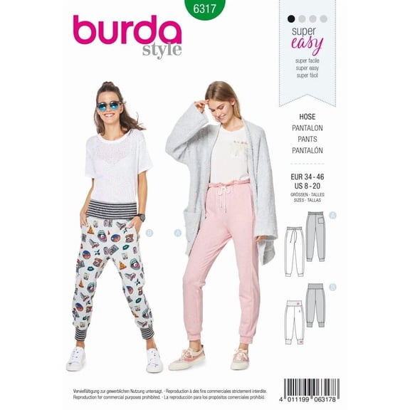 Burda Paper Sewing Pattern 6317 - Trousers for Women