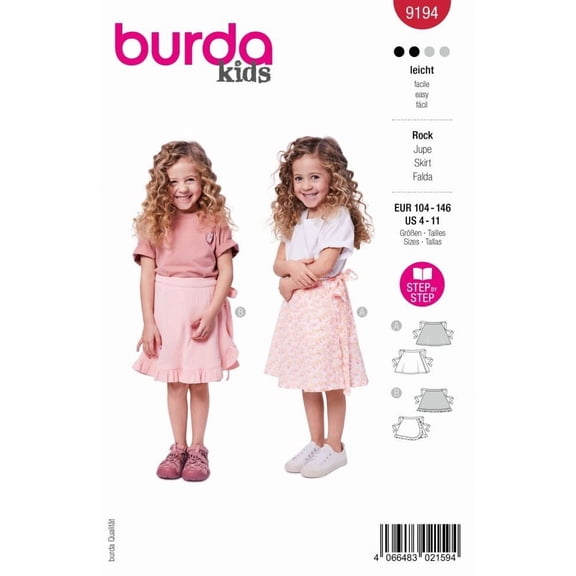 Burda Paper Sewing Pattern 9194 - Skirts for Kids