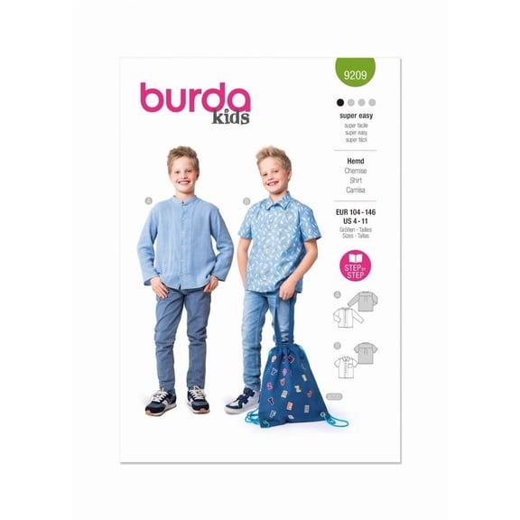 Burda Paper Sewing Pattern 9209 - Tops for Kids