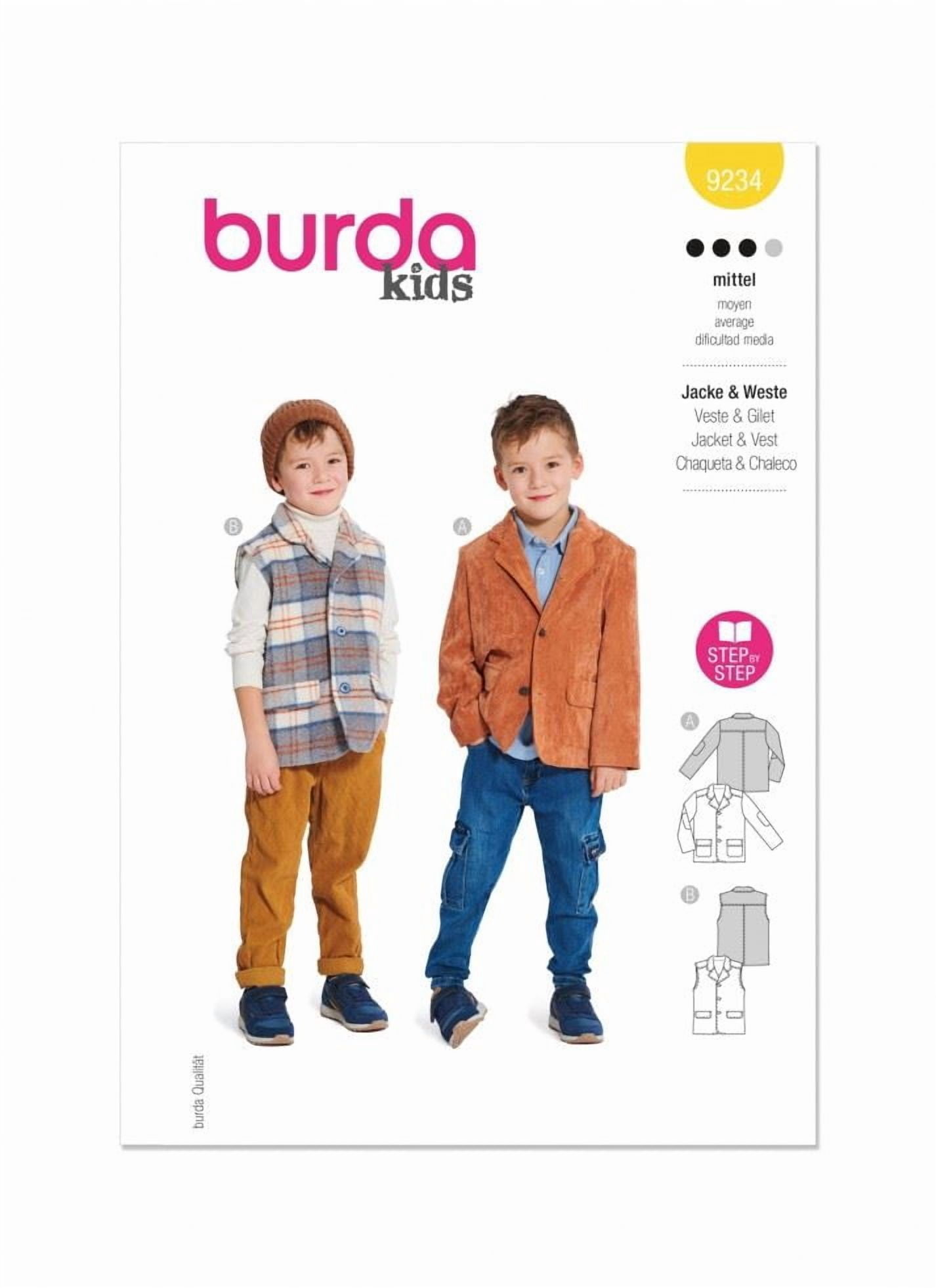 Burda Paper Sewing Pattern 9234 - Jackets and Waistcoats for Kids ...