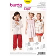 Burda Paper Sewing Pattern 9432 - Dresses and Trousers and Pyjamas and Shorts and Tops for Kids