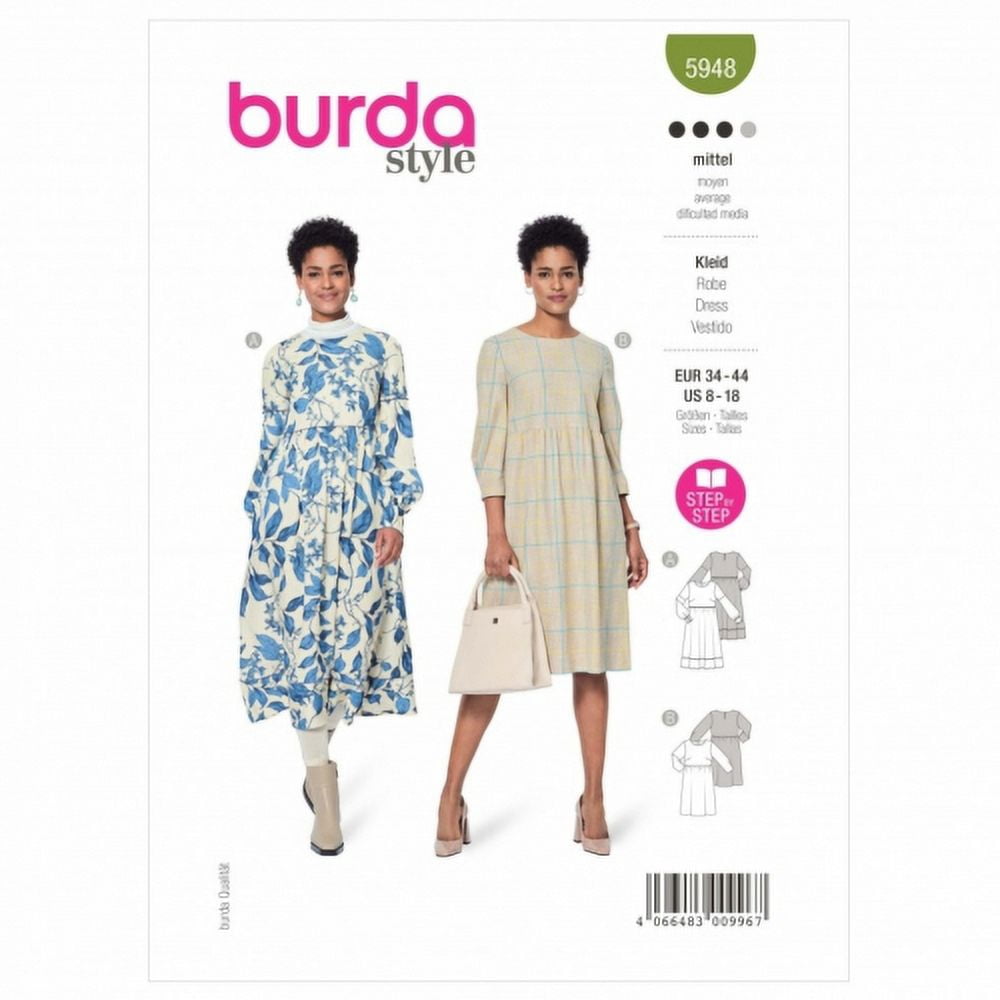 knee length dresses for ladies Burda Style Pattern B6363 Women's Dress 6363 main image 0