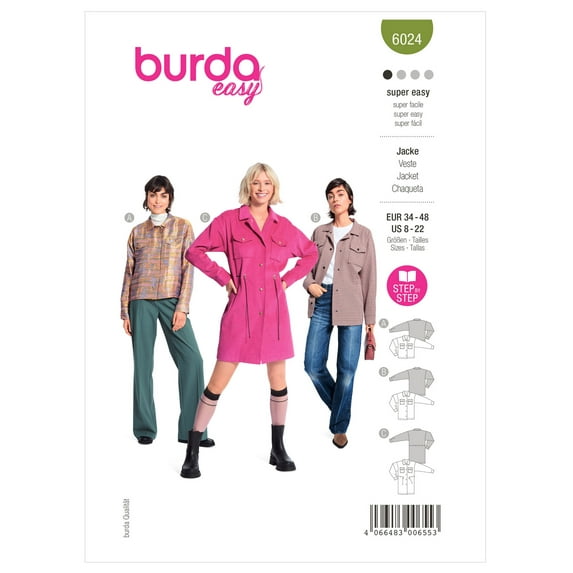 Burda Sewing Pattern 6024 Jackets 8-22 (34-48)