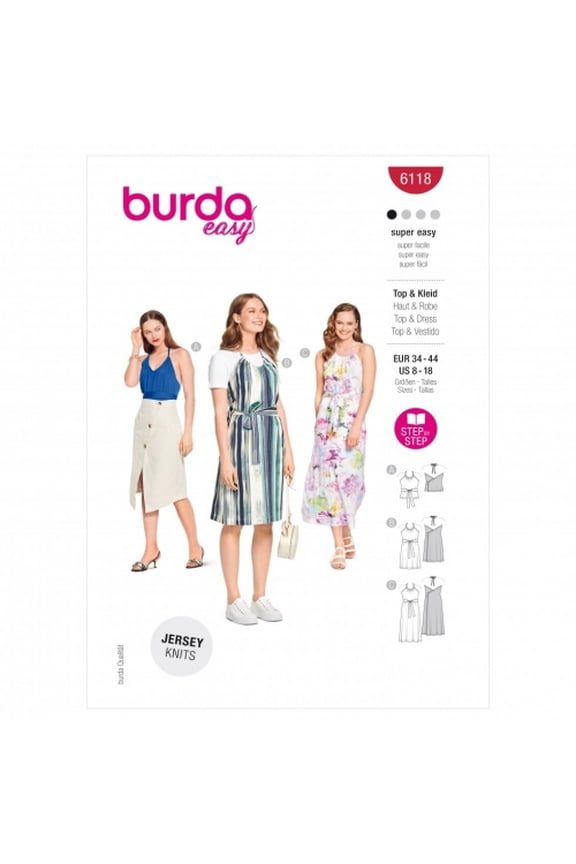Sewing Pattern 6118 Tops, Dresses 34-44