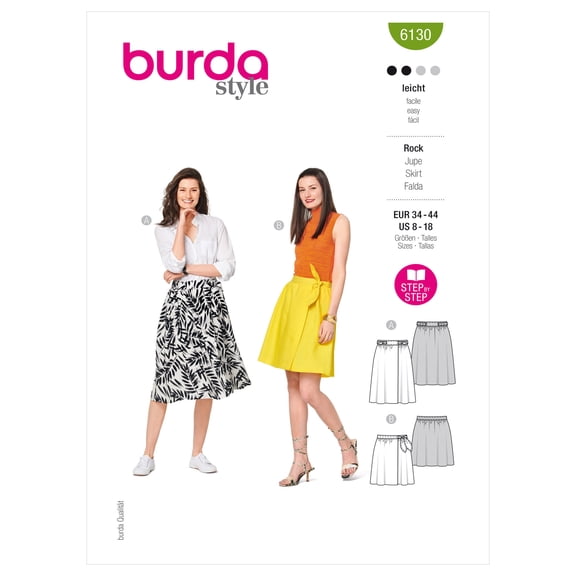 Burda Sewing Pattern 6130 Skirts 34-44