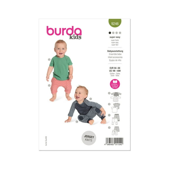 Burda Sewing Pattern 9246 Baby Ages: 1 Month-18 Months
