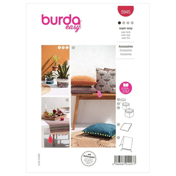 Burda Style Sewing Pattern 5945 - Home Accessories, Size: A (All Sizes One Envelope)
