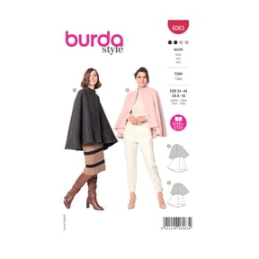 Burda Style Sewing Pattern 6063 - Misses' Cape, Size: A (8-10-12-14-16-18)